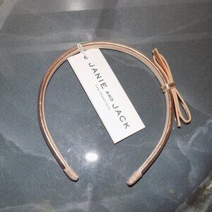 Janie and Jack Metallic Bronze Bow Headband Girl's NEW